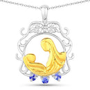 0.11 Carat Genuine Tanzanite .925 Sterling Silver Pendant-5