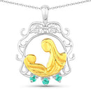 0.09 Carat Genuine Emerald .925 Sterling Silver Pendant-5