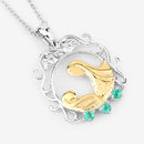 0.09 Carat Genuine Emerald .925 Sterling Silver Pendant-9