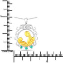 0.09 Carat Genuine Emerald .925 Sterling Silver Pendant-7