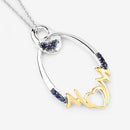 0.18 Carat Genuine Blue Sapphire .925 Sterling Silver Pendant-9