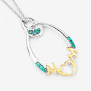 0.15 Carat Genuine Emerald .925 Sterling Silver Pendant-9