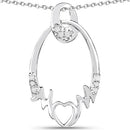 0.14 Carat Genuine White Diamond .925 Sterling Silver Pendant-3