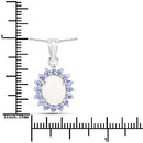 2.26 Carat Genuine Opal and Tanzanite .925 Sterling Silver Pendant-6