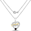 0.51 Carat Genuine Garnet and White Topaz .925 Sterling Silver Pendant-4