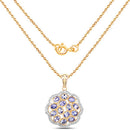 14K Yellow Gold Plated 2.38 Carat Genuine Tanzanite .925 Sterling Silver Pendant-4