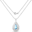 7.20 Carat Genuine Swiss Blue Topaz .925 Sterling Silver Pendant-4