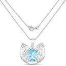 11.10 Carat Genuine Swiss Blue Topaz .925 Sterling Silver Pendant-4