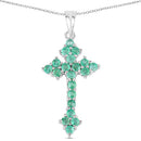 2.00 Carat Genuine Zambian Emerald .925 Sterling Silver Pendant-3