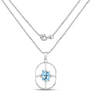 5.26 Carat Genuine Swiss Blue Topaz .925 Sterling Silver Pendant-4