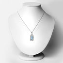 4.57 Carat Genuine Swiss Blue Topaz & White Topaz .925 Sterling Silver Pendant-6