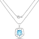 7.60 Carat Genuine Blue Topaz .925 Sterling Silver Pendant-4