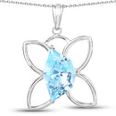 10.58 Carat Genuine Swiss Blue Topaz .925 Sterling Silver Pendant-4