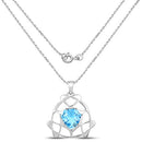 11.50 Carat Genuine Swiss Blue Topaz .925 Sterling Silver Pendant-4
