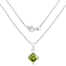 1.56 Carat Genuine Peridot .925 Sterling Silver Pendant-4