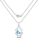 4.60 Carat Genuine Swiss Blue Topaz .925 Sterling Silver Pendant-4