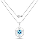 8.18 Carat Genuine Swiss Blue Topaz .925 Sterling Silver Pendant-4