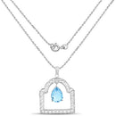 10.50 Carat Genuine Swiss Blue Topaz .925 Sterling Silver Pendant-4