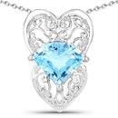4.65 Carat Genuine Swiss Blue Topaz .925 Sterling Silver Pendant-3