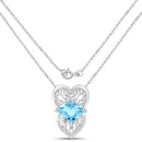 4.65 Carat Genuine Swiss Blue Topaz .925 Sterling Silver Pendant-4