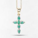 18K Yellow Gold Plated 0.84 Carat Genuine Emerald .925 Sterling Silver Pendant-6