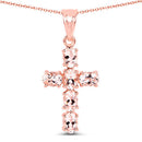 14K Rose Gold Plated 2.58 Carat Genuine Morganite .925 Sterling Silver Pendant-3