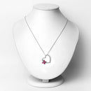 0.52 Carat Genuine Ruby and Created White Sapphire .925 Sterling Silver Pendant-2