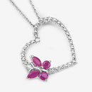 0.52 Carat Genuine Ruby and Created White Sapphire .925 Sterling Silver Pendant-4