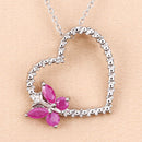 0.52 Carat Genuine Ruby and Created White Sapphire .925 Sterling Silver Pendant-5