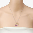 0.52 Carat Genuine Ruby and Created White Sapphire .925 Sterling Silver Pendant-6