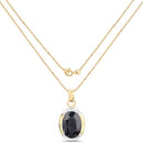 7.50 Carat Genuine Black Sapphire .925 Sterling Silver Pendant-6