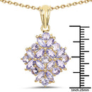 14K Yellow Gold Plated 2.58 Carat Genuine Tanzanite .925 Sterling Silver Pendant-6