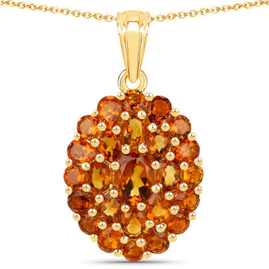 4.08 Carat Genuine Citrine .925 Sterling Silver Pendant - 0