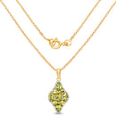 14K Yellow Gold Plated 4.02 Carat Genuine Peridot & White Topaz .925 Sterling Silver Pendant-4