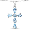 2.72 Carat Genuine Blue Topaz .925 Sterling Silver Pendant-1