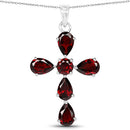2.57 Carat Genuine Garnet .925 Sterling Silver Pendant-1