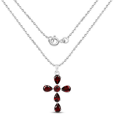 2.57 Carat Genuine Garnet .925 Sterling Silver Pendant - 0