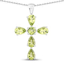 2.24 Carat Genuine Peridot .925 Sterling Silver Pendant-1