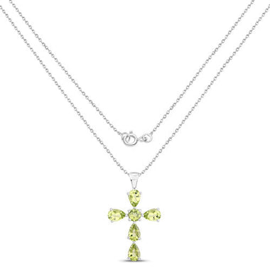 2.24 Carat Genuine Peridot .925 Sterling Silver Pendant - 0