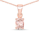 0.70 Carat Genuine Morganite .925 Sterling Silver Pendant-5