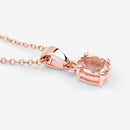 0.70 Carat Genuine Morganite .925 Sterling Silver Pendant-11