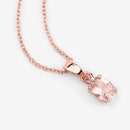 0.70 Carat Genuine Morganite .925 Sterling Silver Pendant-12