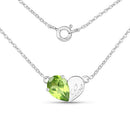 1.35 Carat Genuine Peridot .925 Sterling Silver Pendant-4