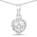 1.52 Carat Genuine White Cubic Zirconia .925 Sterling Silver Pendant-4