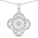 0.57 Carat Genuine White Diamond .925 Sterling Silver Pendant-3