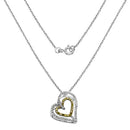 0.51 Carat Genuine White Diamond & Yellow Diamond .925 Sterling Silver Pendant-4