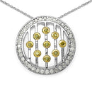 0.50 Carat Genuine White Diamond and Yellow Diamond .925 Sterling Silver Pendant-2