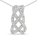 0.54 Carat Genuine White Diamond .925 Sterling Silver Pendant-3