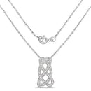 0.54 Carat Genuine White Diamond .925 Sterling Silver Pendant-4