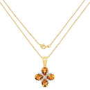 2.46 Carat Genuine Madeira Citrine and White Topaz .925 Sterling Silver Pendant-4